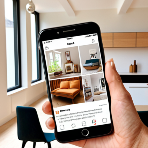 Home 11 **A personalized email popping up on a smartphone, displaying tailored product recommendations based on user interests, with a background showcasing a modern Dutch interior.**