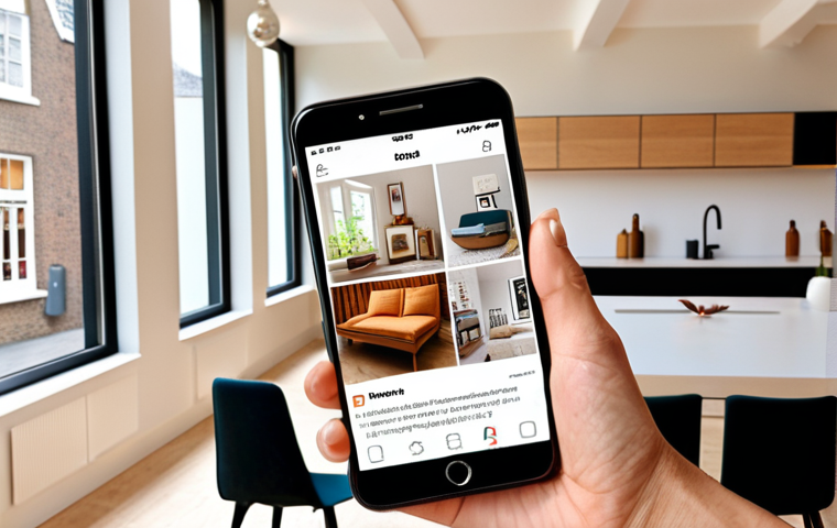 **A personalized email popping up on a smartphone, displaying tailored product recommendations based on user interests, with a background showcasing a modern Dutch interior.**